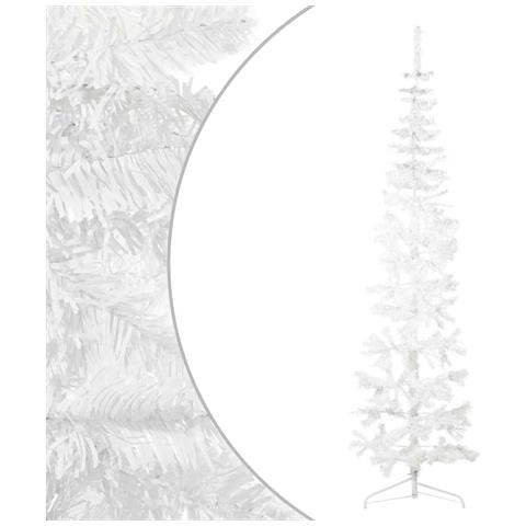 Lusso Casadino - Albero Natale Artificiale Sottile A Metà Supporto Bianco 240 Cm - Foto 1