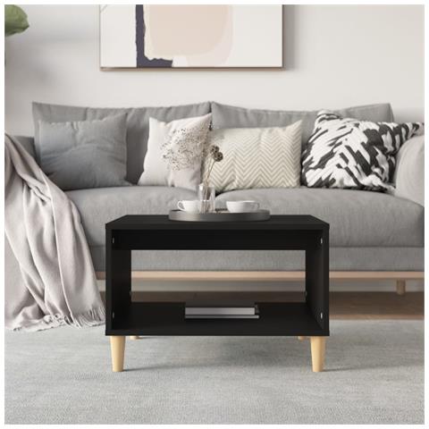 Lusso Casadino -  Tavolino Da Salotto Nero 60x50x40 Cm In Legno Multistrato - Foto 2