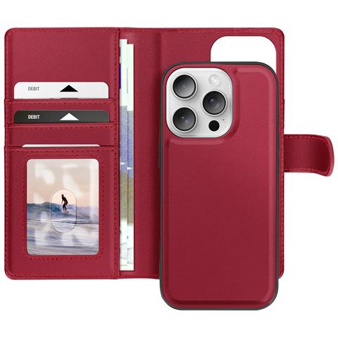 Custodia Per Iphone 16 Pro Max Con Cover Rimovibile, Rosso - Foto 1
