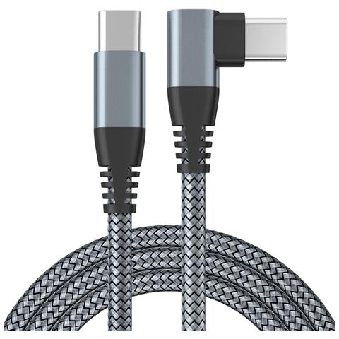 Caricabatterie Usb-c Con Connettore Angolato Ricarica Rapida Da 60 W Grey 2 Metri - Foto 1