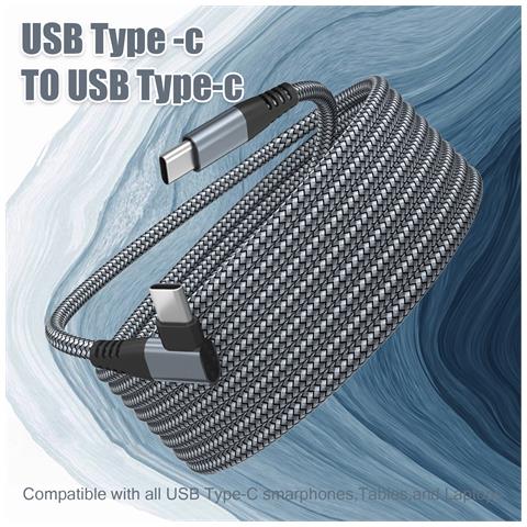 Caricabatterie Usb-c Con Connettore Angolato Ricarica Rapida Da 60 W Grey 2 Metri - Foto 5