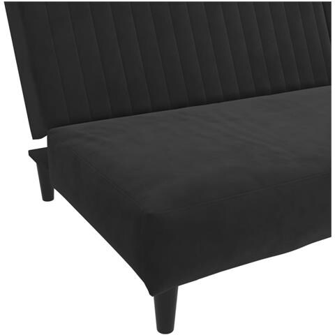 Divano Letto a 2 Posti Nero in Velluto - Foto 9