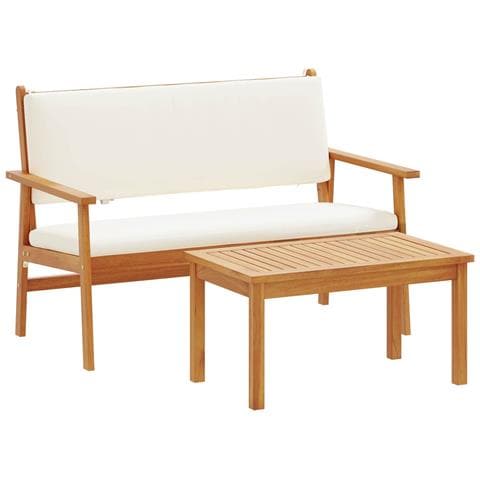 Set di divani da giardino in 4 pezzi con cuscini in legno massello di acacia - Foto 1
