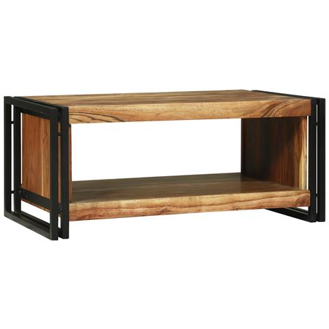 Tavolino da Caffè 90x50x38 cm Legno Massello di Acacia - Foto 2