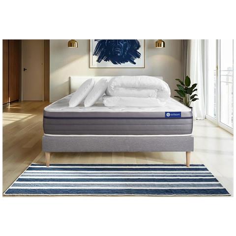 Pacchetto Letto Completo - Materasso 160x200cm + Box Spring Con Doghe (kit) + 2 Cuscini + Piumone - Actiflex Zen - Foto 1