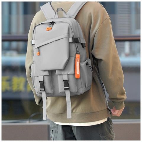 Zaino Casual Impermeabile Di Grande Capacità Per Viaggi, Scuola E Università Grey - Foto 2