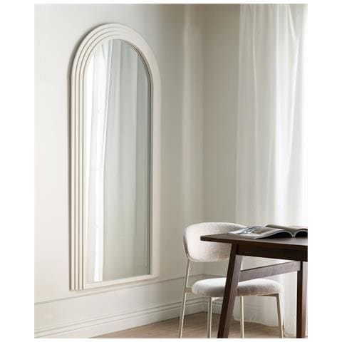 Specchio Dijon 80 Cm 170 Cm Legno Bianco Sporco - Foto 1