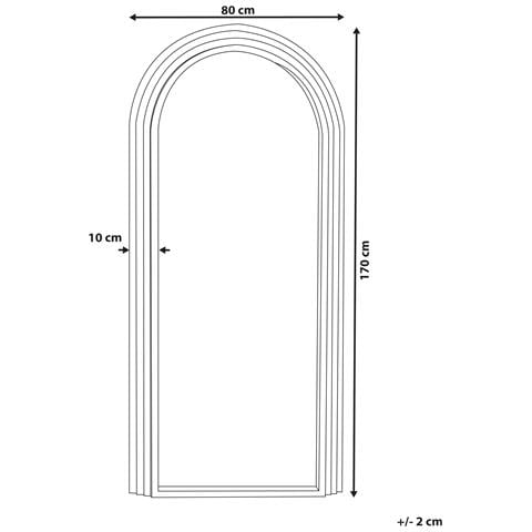 Specchio Dijon 80 Cm 170 Cm Legno Bianco Sporco - Foto 6