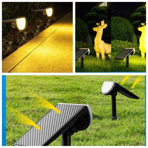 Faretto Solare Da Giardino Per Ville E Alberi - Illuminazione Esterna Impermeabile Warm Color - Foto 4