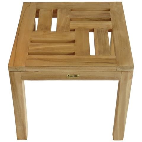 Salento - Set Tavolino E Sedie Pieghevoli In Teak - Arredamento Da Giardino - Tavolino Quadrato 45x45 - Arredamento Da Esterno/interno - Foto 2