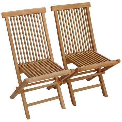 Salento - Set Tavolino E Sedie Pieghevoli In Teak - Arredamento Da Giardino - Tavolino Quadrato 45x45 - Arredamento Da Esterno/interno - Foto 5