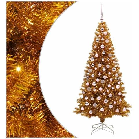 Albero di Natale con 300 LED con supporto Oro 180 cm PET - Foto 1