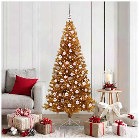 Albero di Natale con 300 LED con supporto Oro 180 cm PET - Foto 2