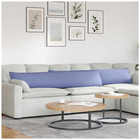 Cuscini da Divano 2 pcs Blu 200 x 40 cm Tessuto - Foto 2