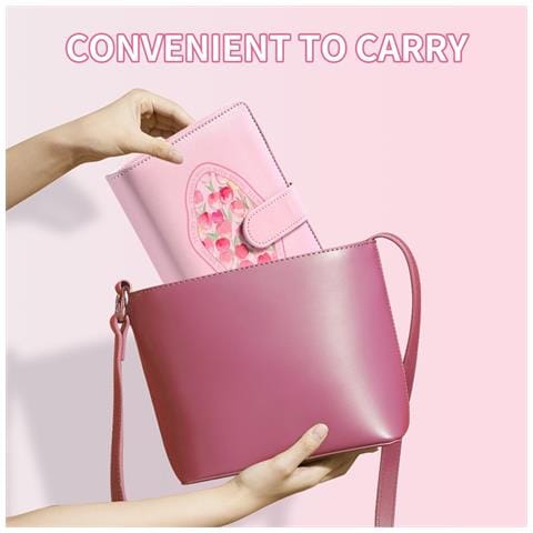 Raccoglitore Per Budget A6 Stile Pittura A Olio: 12 Fogli Di Budget, 8 Tasche Con Cerniera, Adesivi Inclusi Pink - Foto 5
