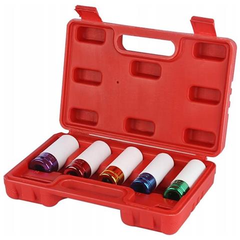 Set Di Bussole A Impatto 1/2"" - Acciaio Crv, Protezione Cerchi | Misure: 15-22 Mm, Lunghezza 79 Mm | Valigetta Inclusa - Foto 2