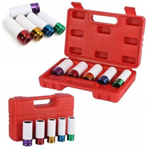 Set Di Bussole A Impatto 1/2"" - Acciaio Crv, Protezione Cerchi | Misure: 15-22 Mm, Lunghezza 79 Mm | Valigetta Inclusa - Foto 1