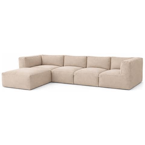 Praiano Salotto Da Giardino Modulare Da 5 Posti Beige In Tessuto Idrorepellente - Foto 1