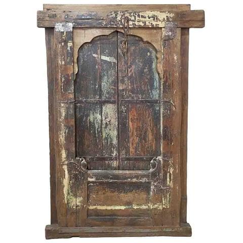 Finestra In Legno Marrone Fatta A Mano 103x12x166 Cm - Foto 1