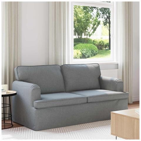 Divano Grigio chiaro 142 x 80 x 85 cm Tessuto - Foto 2