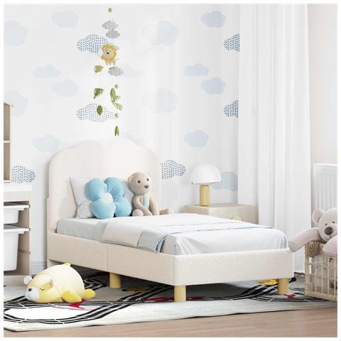 Struttura letto per bambini con testata Crema 70 x 140 cm - Foto 2