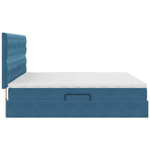 Letto con contenitore e materasso Blu Scuro 200 x 200 cm - Foto 9