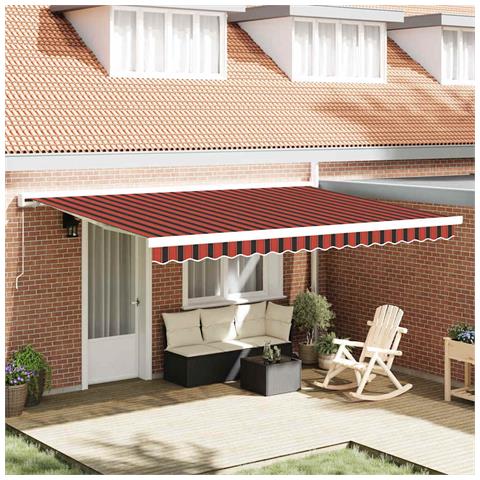 Tenda Retrattile Rosso e Nero 450 × 300 cm Tessuto e Metallo - Foto 2
