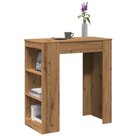 Tavolo Bar con Rastrelliera Rovere 95x47x103,5 cm Multistrato - Foto 2