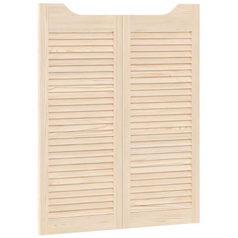 Porte Swing 2 pcs Naturale Legno Massello di Pino - Foto 1