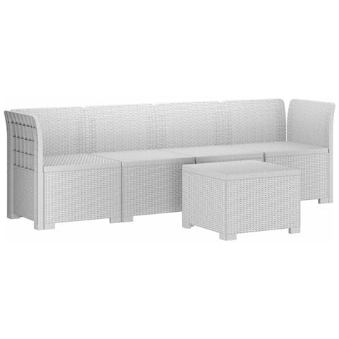 Divano da Giardino a 4 Posti in Stile Rattan PP Bianco - Foto 1