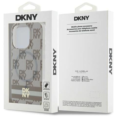 Dkny Iml ""custodia A Righe Monocromatiche E Stampate Magsafe"" Per Iphone 13 Pro / 13 - Sabbia - Foto 1