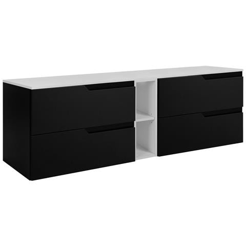 Mobile sottolavabo, Beige, 140 cm, Con piano d'appoggio, 2 cassetti, MDFMobilecon 2 ante, Ripiano integrato, MODERNO - Foto 1