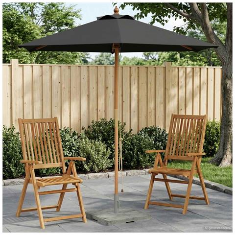 Ombrello da giardino Ø 240 x 237 cm Legno di Eucalipto Massello - Foto 2