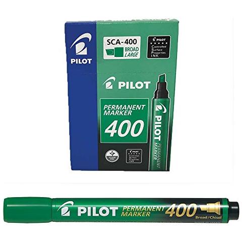 confezione da 12 pezzi - marcatore permanente 400 verde p. scalpello 4.5mm pilot - Foto 1