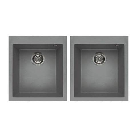 Lavello Quadra 200 Keratek Plus 41x50 cm 2 vasche Colore Light Grey 97 - Foto 1