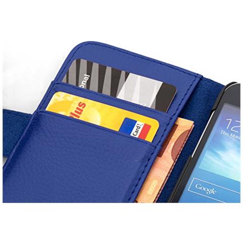 Custodia Compatibile Con Lg Optimus L7 Ii In Blu Reale - Coperchio Protettivo In Ecopelle Testurizzata E Tasca Per Carte Di Credito - Foto 2