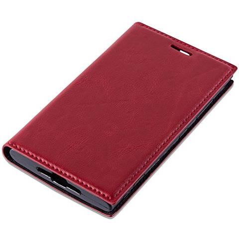 Custodia Compatibile Con Nokia Lumia 920 In Rosso Mela - Coperchio Protettiva Con Chiusura Magnetica, Funzione Stand E Tasca Per Le Carte - Foto 2