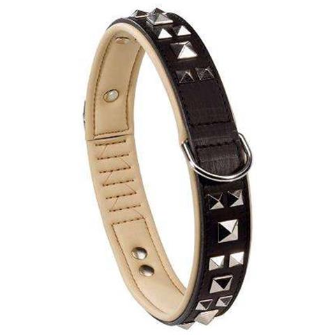 Collare Vera Pelle Giotto Luxor Black C Nero Cane Cani Borchie Ferplast - Foto 5