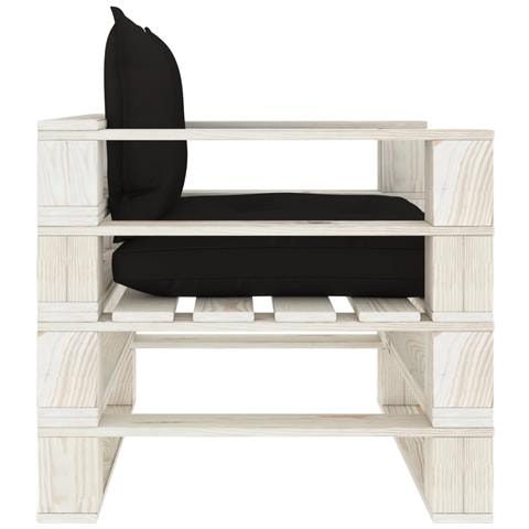 Poltrona da Giardino Pallet con Cuscini Neri in Legno - Foto 2