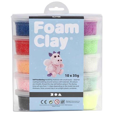 Set Per Modellare Foam Clay® - Glitter - 10 X 35 G - Foto 1