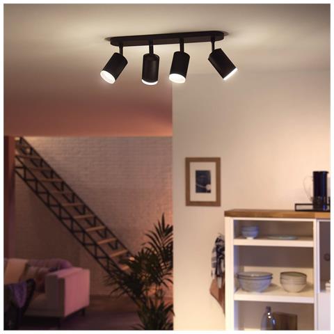 Lampadario Led White Color 4x6w Hue Fugato Bianco 153x80x425 Mm Metallo - Foto 1