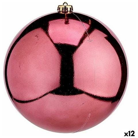 Palla Di Natale Rosa Plastica 20 X 21 X 20 Cm (12 Unità) - Foto 1