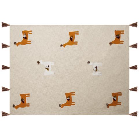 Coperta Khandwa Cotone 130 X 180 Cm Beige - Foto 2