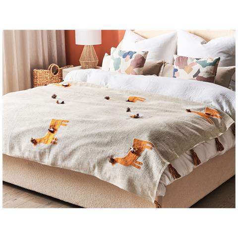 Coperta Khandwa Cotone 130 X 180 Cm Beige - Foto 1