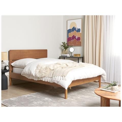 Letto Legno Boisset 140 X 200 Cm Marrone Scuro - Foto 1