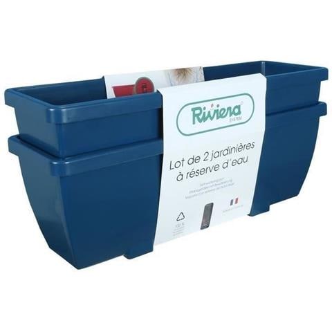 Fioriera In Eva - Set Di 2 Fioriere - Plastica - 57 Cm - Blu - Foto 1