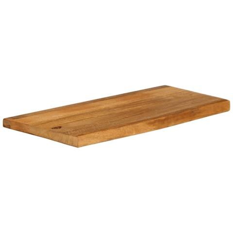 Piano Tavolo Bordi Vivi 90x40x3,8 Cm In Legno Massello Di Mango - Foto 2