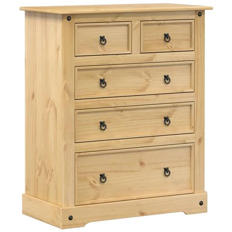 Cassettiera Corona 92x48x114 Cm In Legno Massello Di Pino - Foto 2