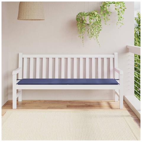 Cuscino Per Panca Blu Marino 180x50x3 Cm In Tessuto Oxford - Foto 1