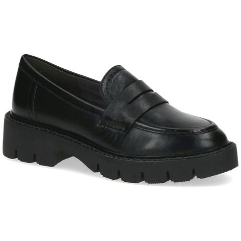 Black Nappa Casual Closed Loafers Mocassino Pelle Scarpe Donna Nero Eu 37, 9-24709-41-022 - Foto 1